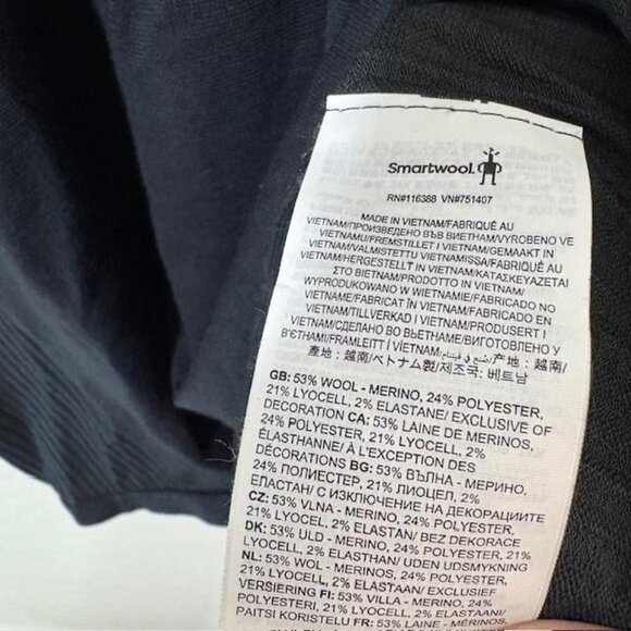 Smartwool Shirt Mens XL Black Merino Wool Intraknit Thermal Base Layer Crewneck - Picture 4 of 7